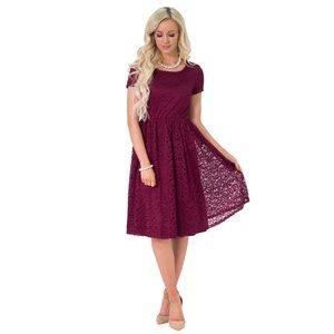Jenna Lace Maroon Dress